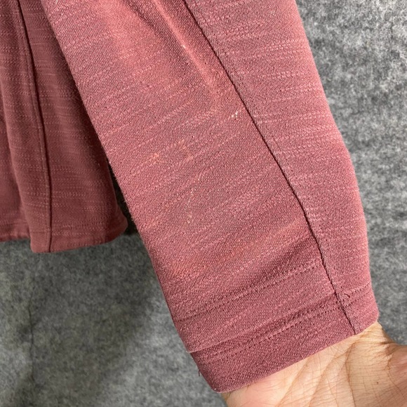 LL Bean Womens Jacket Medium Maroon Red Full Zip Long Sleeve Knit - Picture 9 of 9